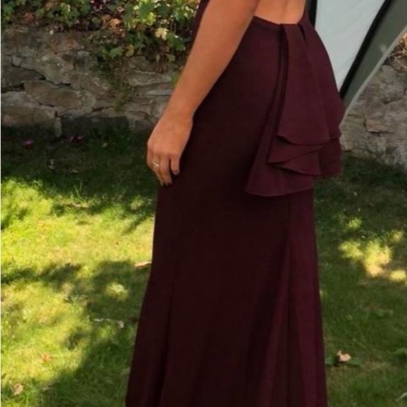 Jovani Dresses & Skirts - Jovani Wine Open-Back Ruffle Evening Gown